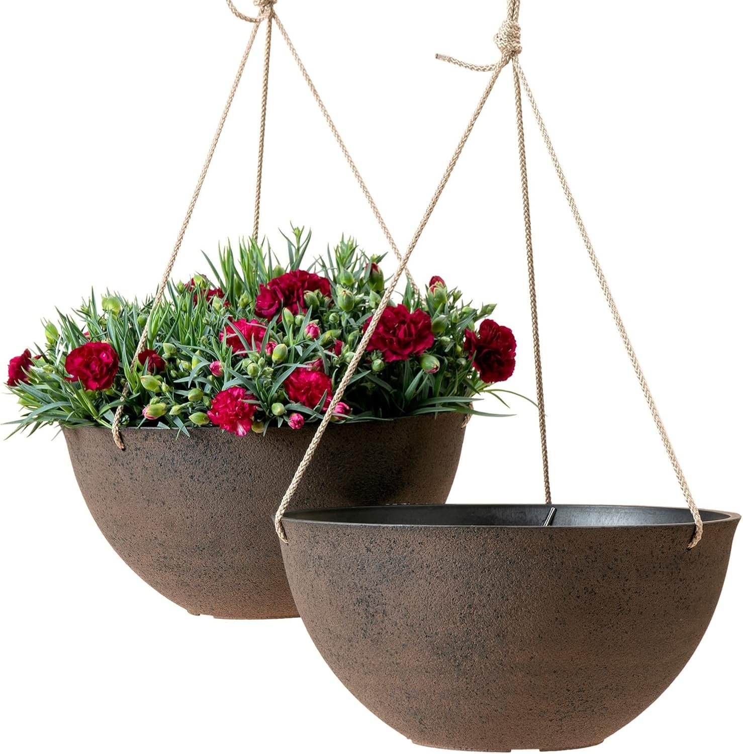 LA JOLIE MUSE Hanging Planter Baskets for Outdoor Plants, Set of 2, 13 Inch