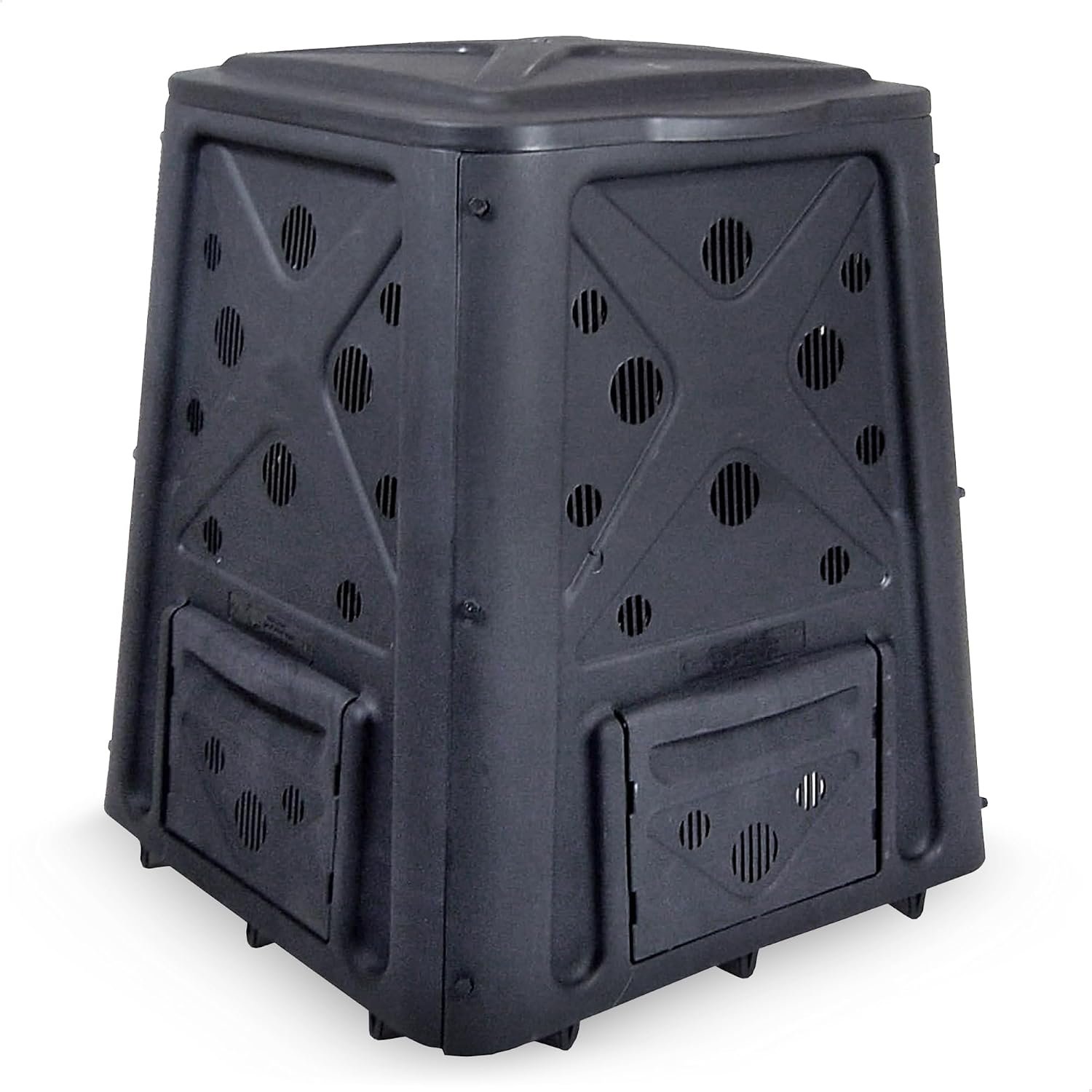 Redmon Outdoor Compost Bin with Lift Off Lid, 65 Gallon, Black