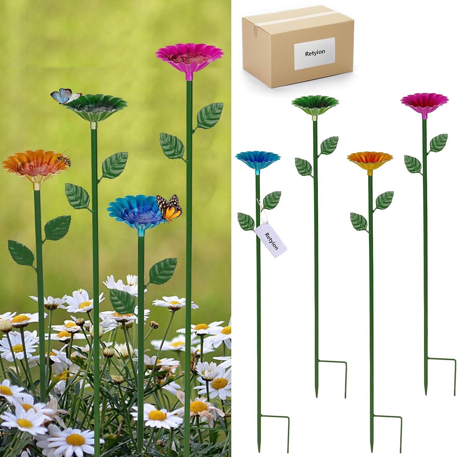 4 Pack Bee Watering Station, Bee Bath for Garden Outdoor Yard Decor