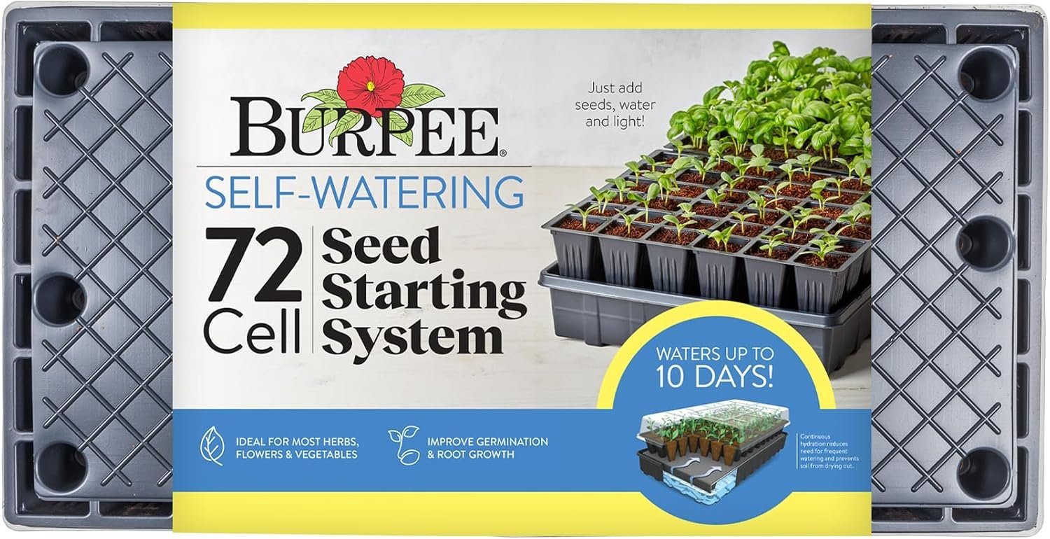Burpee 72-Cell Self-Watering Seed Starter Kit for Indoor Seed Starting