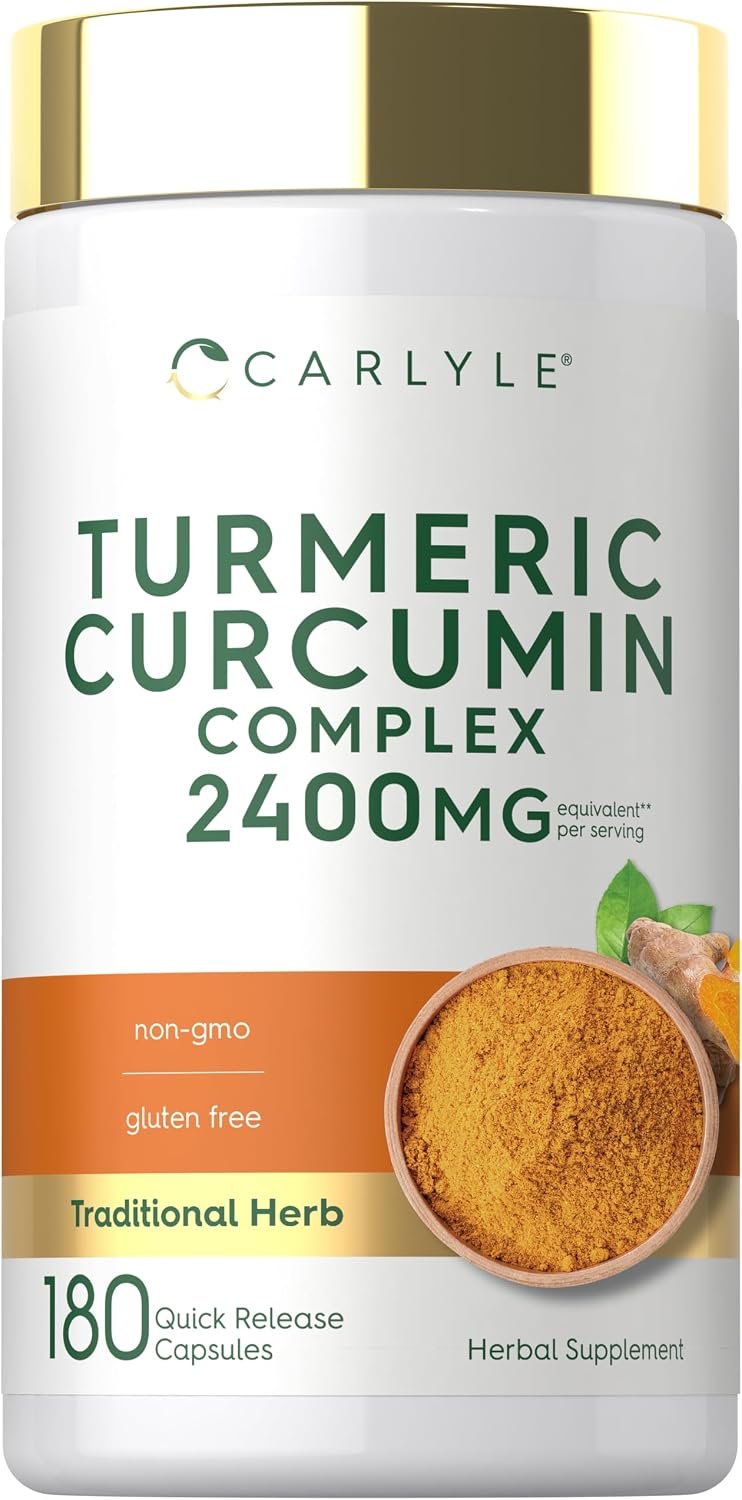 Carlyle Turmeric Curcumin Supplement | 180 Powder Capsules