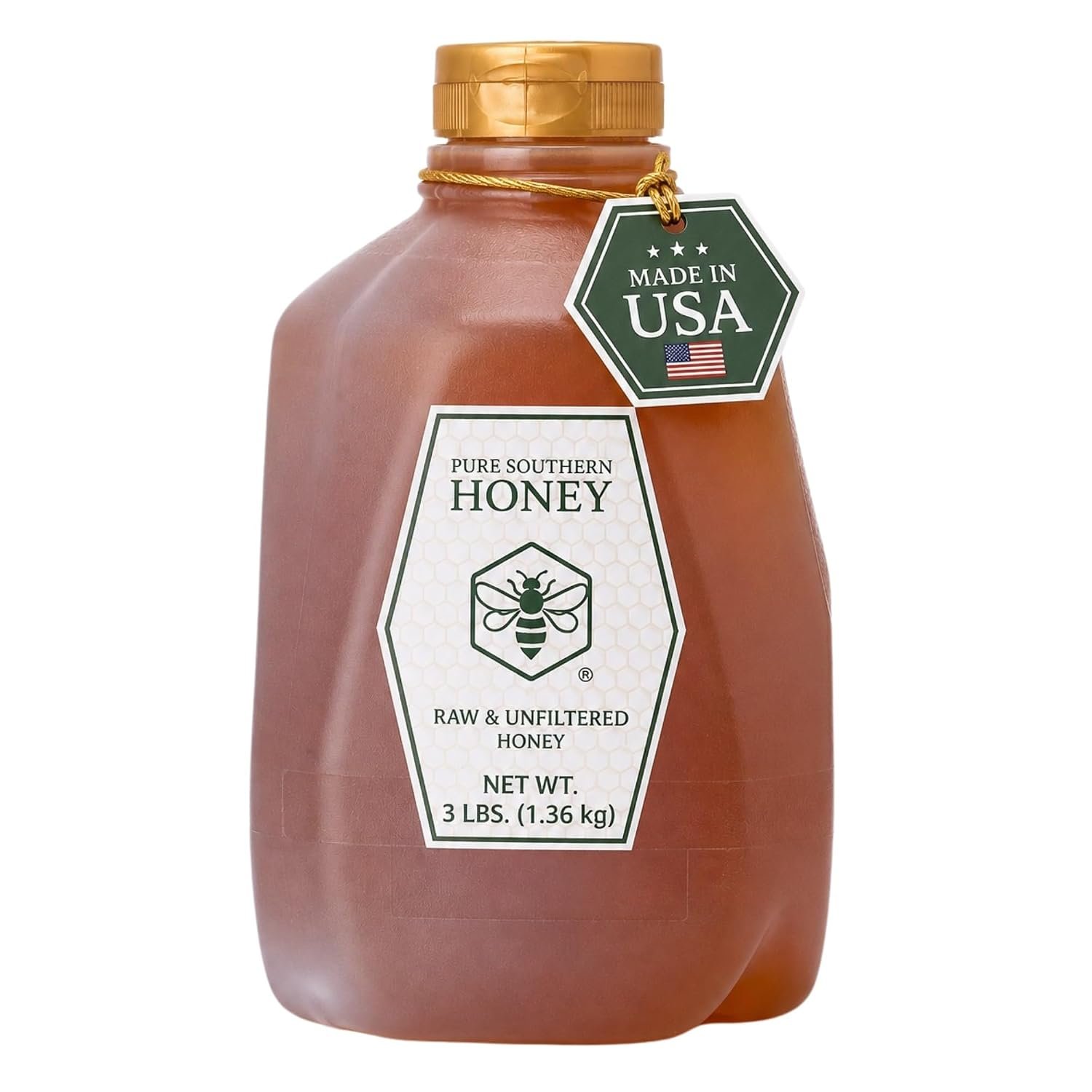 100% Raw & Unfiltered Wildflower Honey – American Made by Pure Southern Honey (48 Ounce)