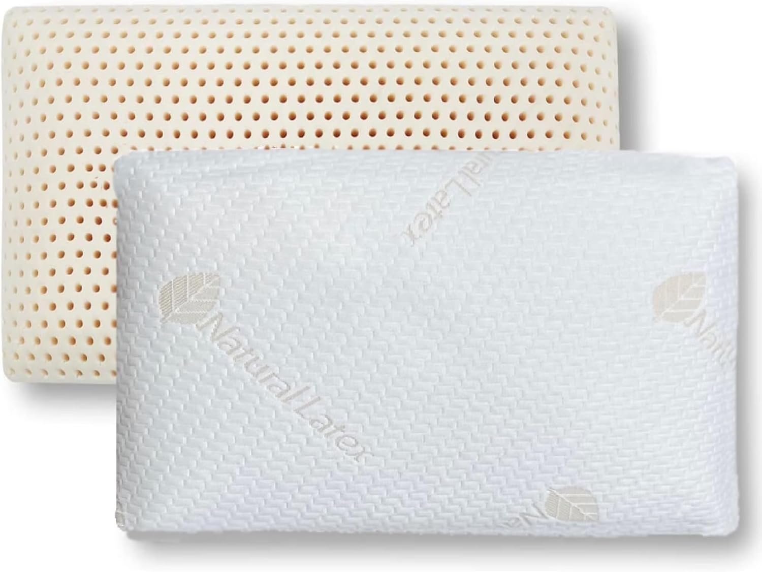 100% Natural Talalay Latex Pillow – Medium Firm Support for Neck & Shoulder Pain Relief – Breathable, Eco-Friendly – Standard Size with Removable Washable Cover – Non-Toxic, No Memory Foam