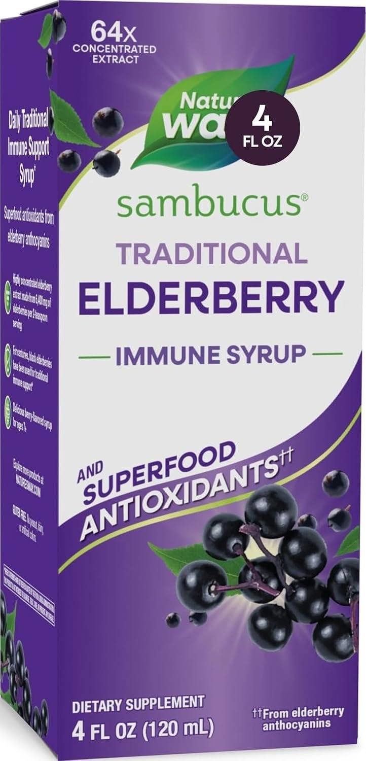Nature’s Way Sambucus Traditional Elderberry Immune Support* Syrup, 4 fl oz