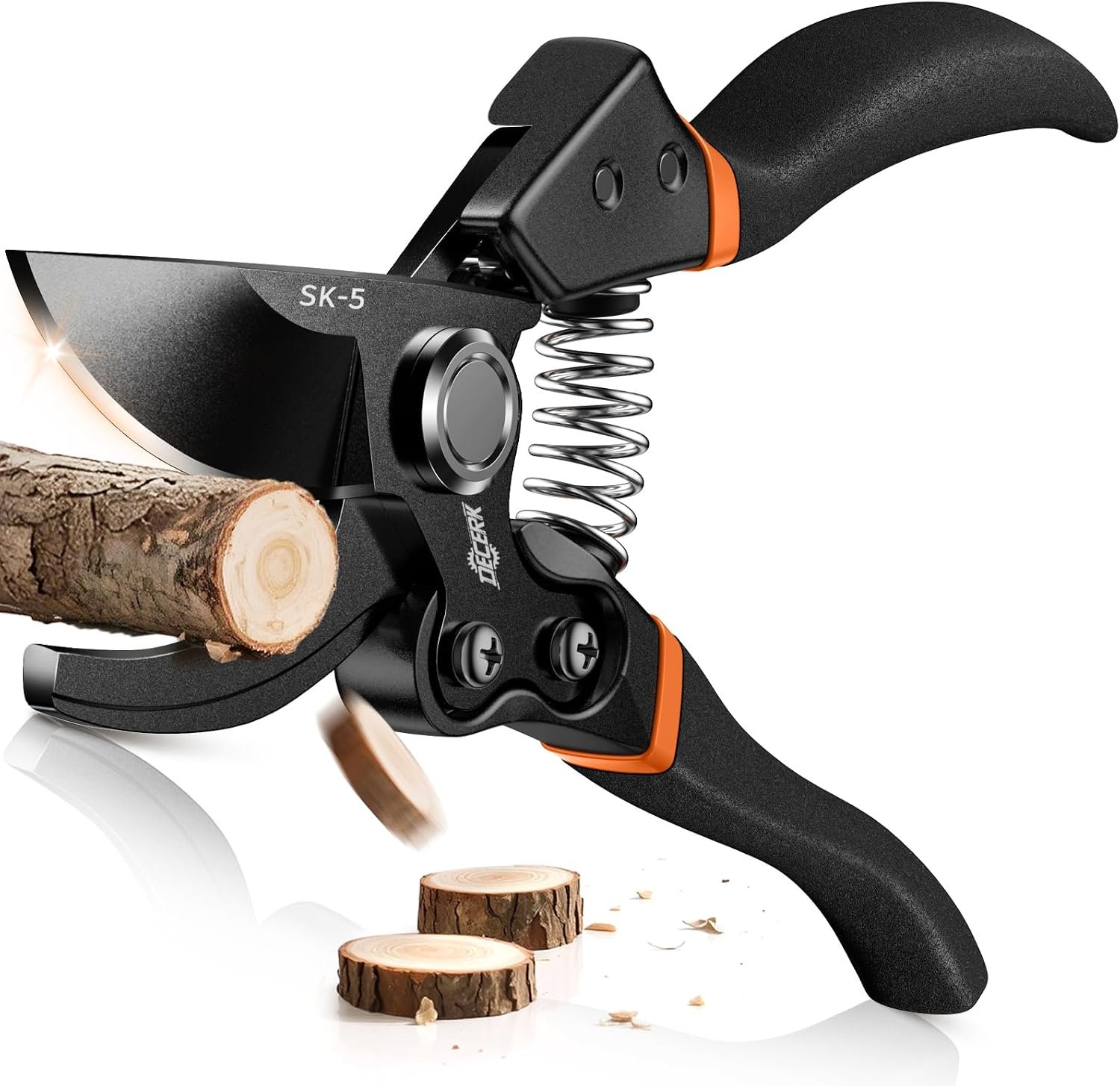 DECERK® 8.5″ Professional Pruning Shears, Effortlessly Prunes 3/4″ Branches