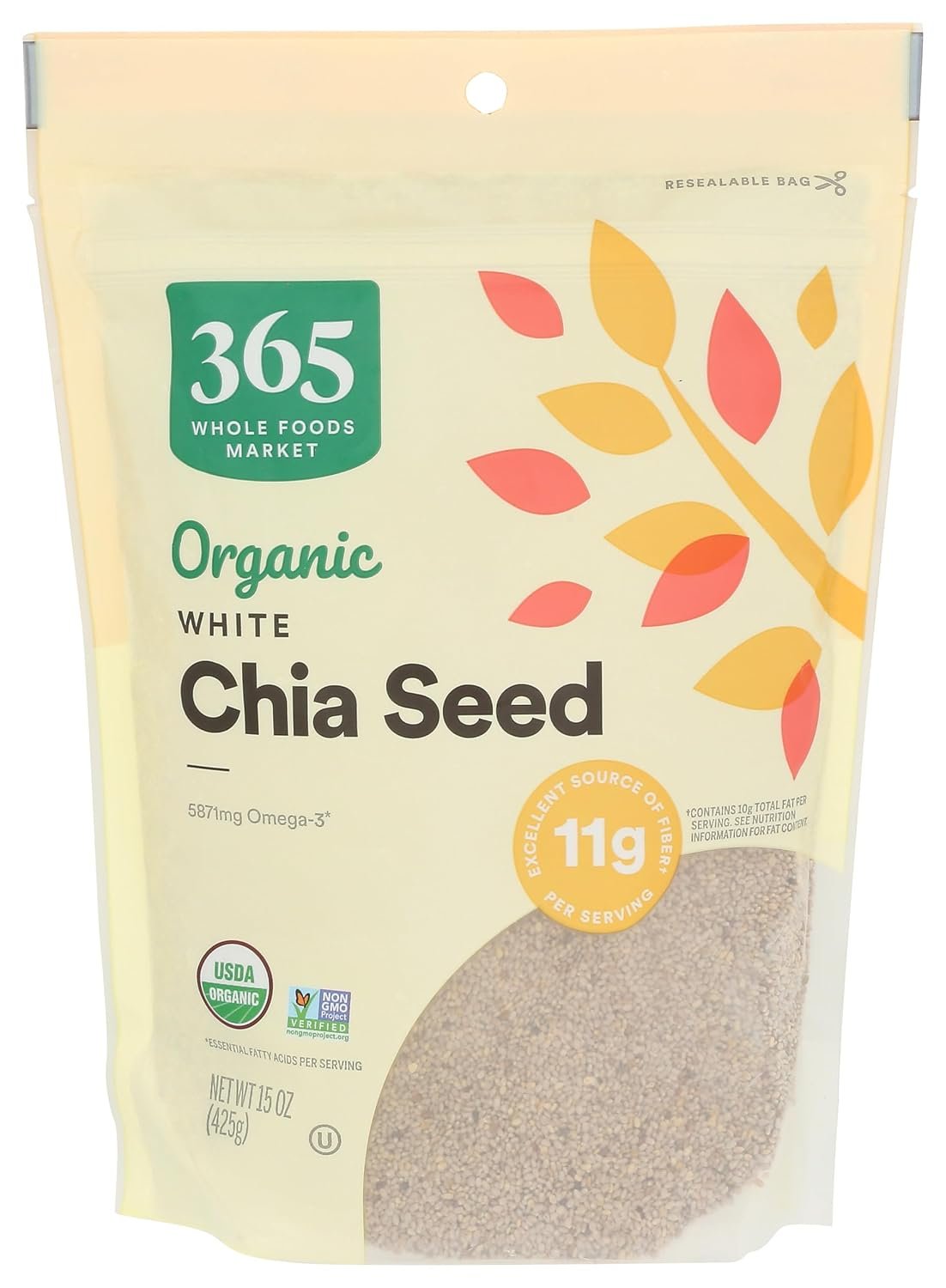 365 by Whole Foods Market, Organic White Chia Seed, 15 Ounce
