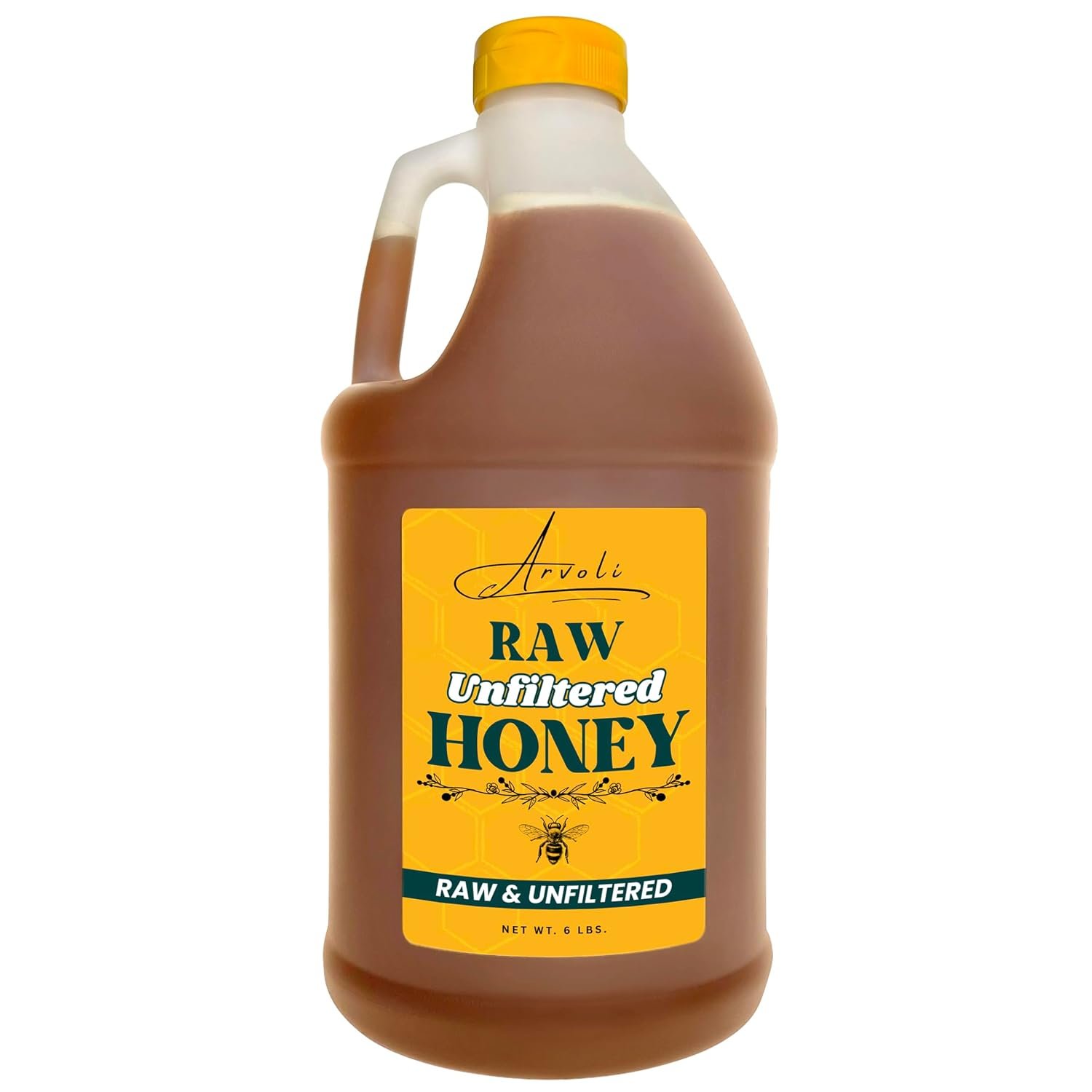 Bulk Honey – 6 LBS – Half Gallon of Raw Honey – Pure Unfiltered Delicious Healthy