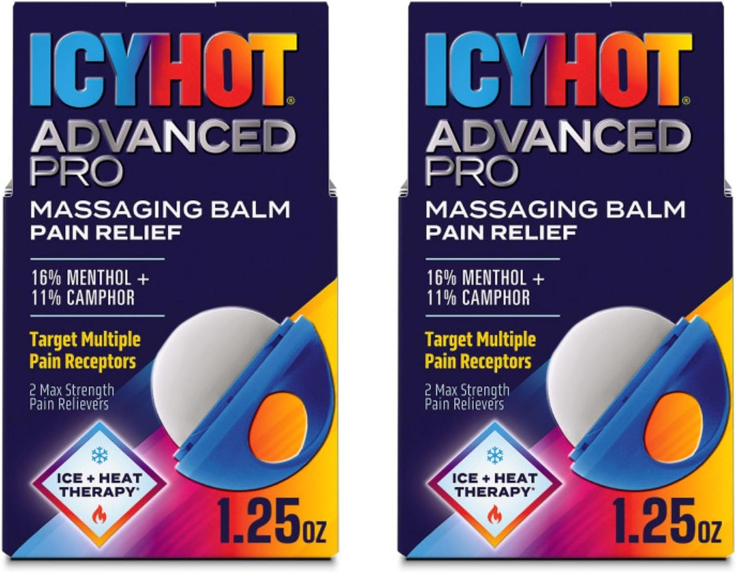Icy Hot Advanced PRO Massaging Balm, Essential Oil Scent, 1.25 oz., 2-Pk