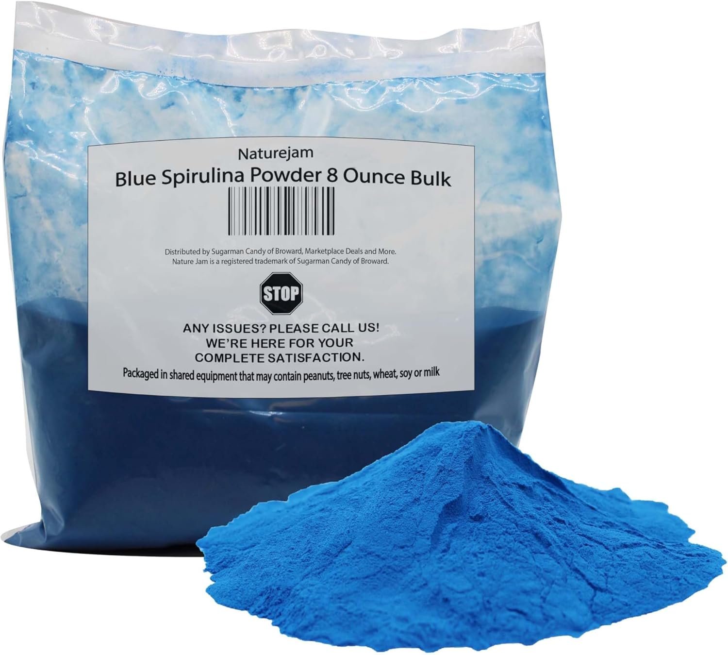 Naturejam Blue Spirulina Powder 8 Ounce Bulk-Premium Culinary Grade for Smoothies.