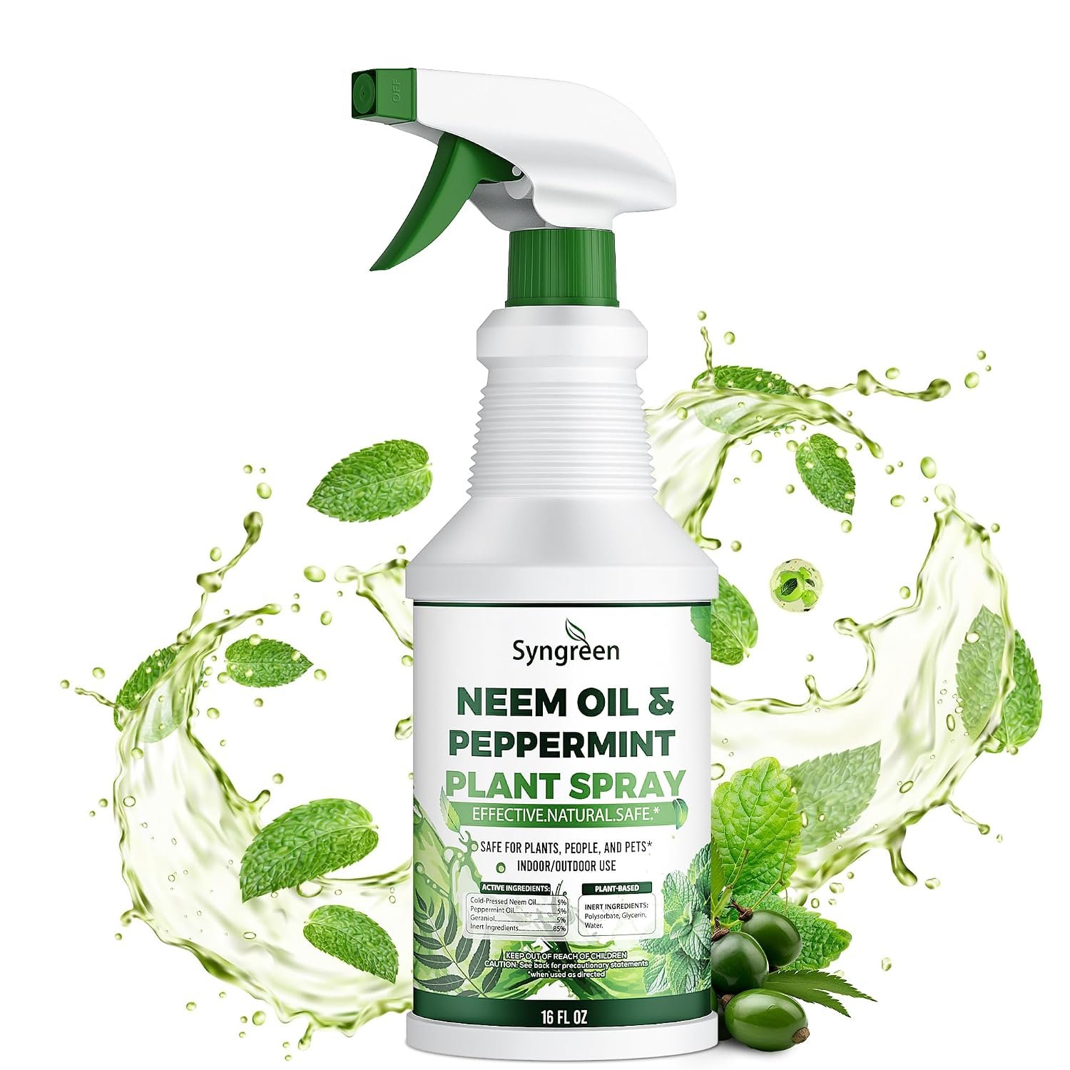 Neem Oil Spray for Plants with Peppermint – Gentle Leaf Maintenance for Indoor and Outdoor Greenery, 16oz