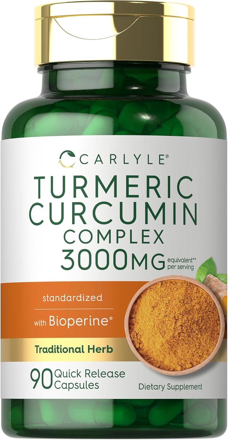 Carlyle Turmeric Curcumin with Black Pepper | 90 Powder Capsules