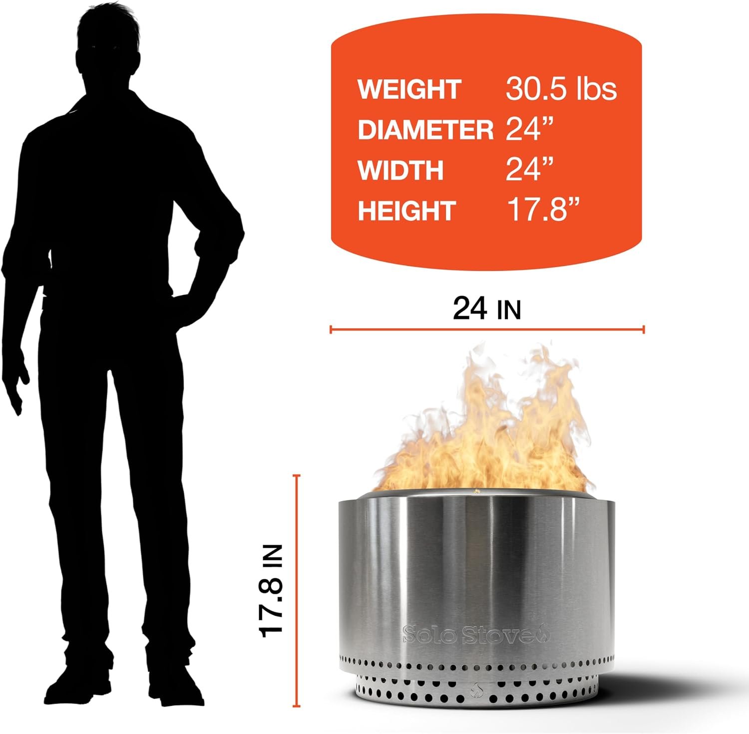 Solo Stove Basecamp 24″ Fire Pit w/Stand | Smokeless Wood Burning Fire Pit