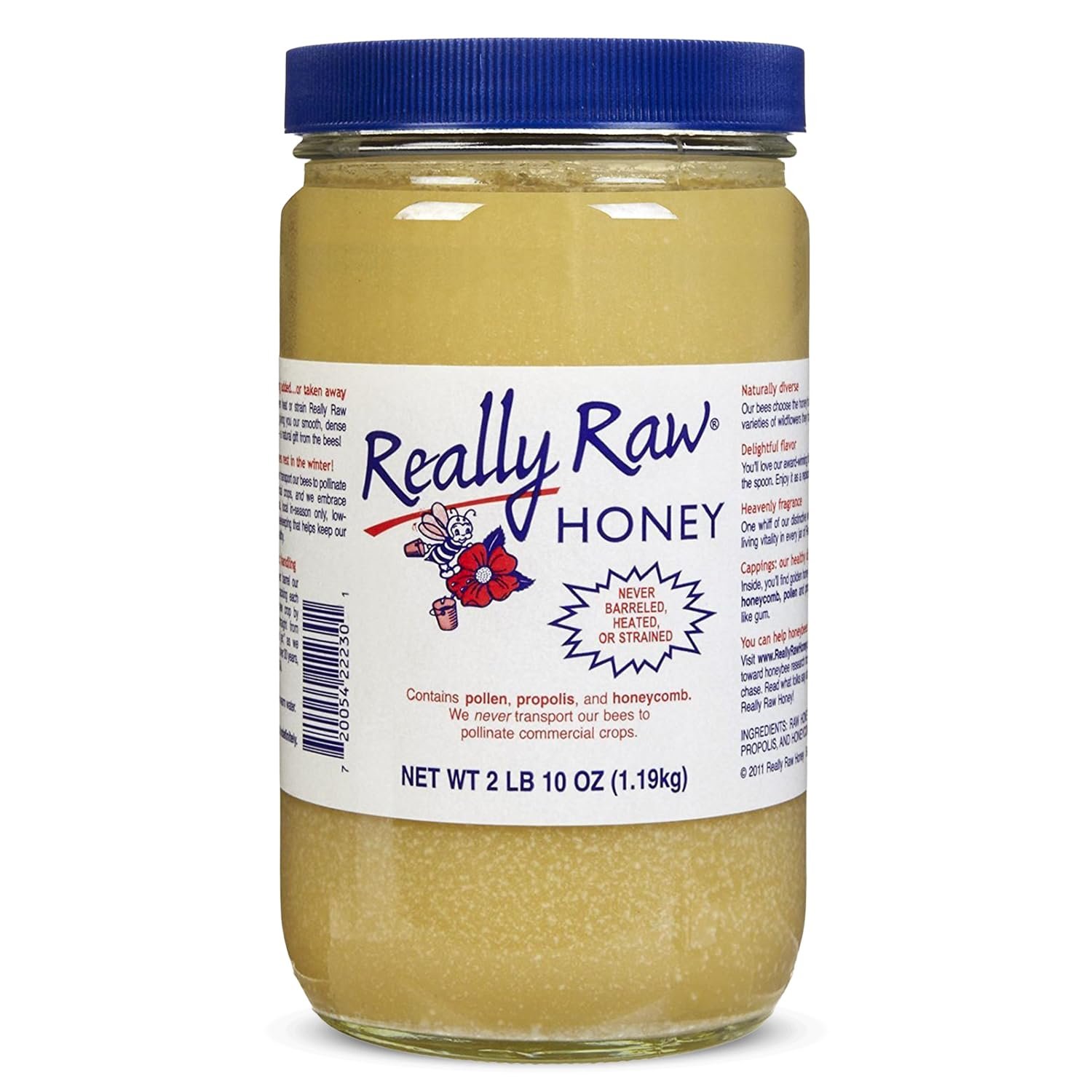 Really Raw Honey, Straight from the Hive, Never Heated or Filtered, Harvested from Small USA Family Farms, Smooth and Dense (42 Ounce)