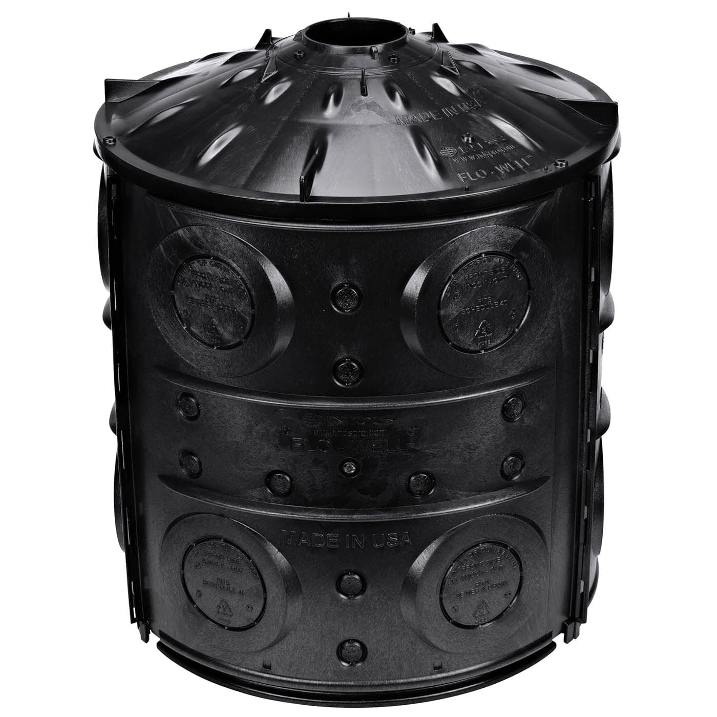 NDS FWAS24 50 Gal. Flo Stormwater Dry Well System Kit with 3 Side Panels & 1 Cover, Ideal for Rainwater Collection, Black