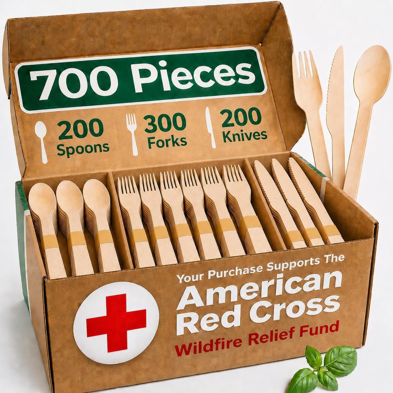 700 PCS Wooden Utensils – Disposable Utensil Set – Bulk Compostable Cutlery