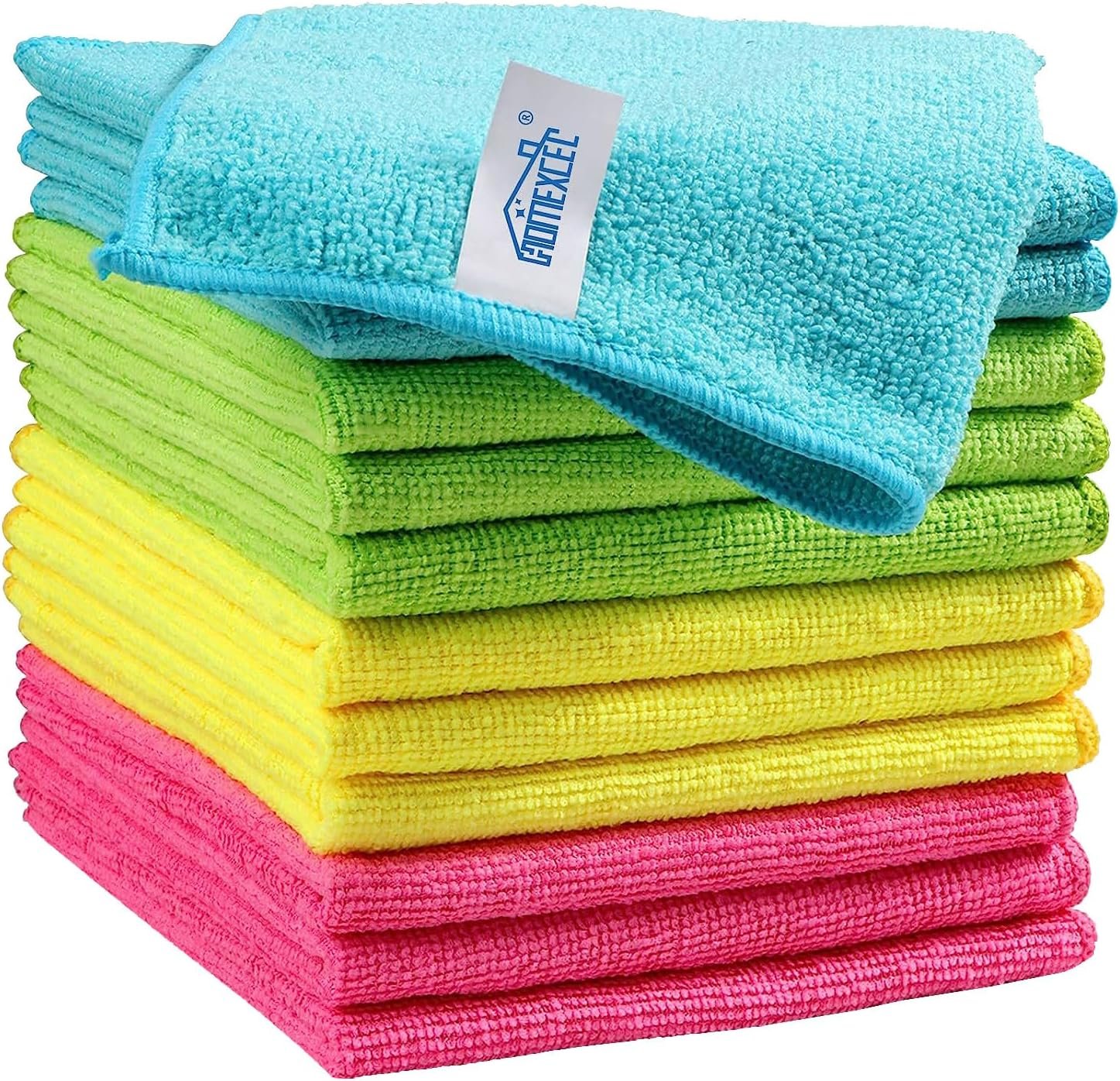 HOMEXCEL 12PK Microfiber Cleaning Cloth, Cleaning Rag for Home, 11.5×11.5in
