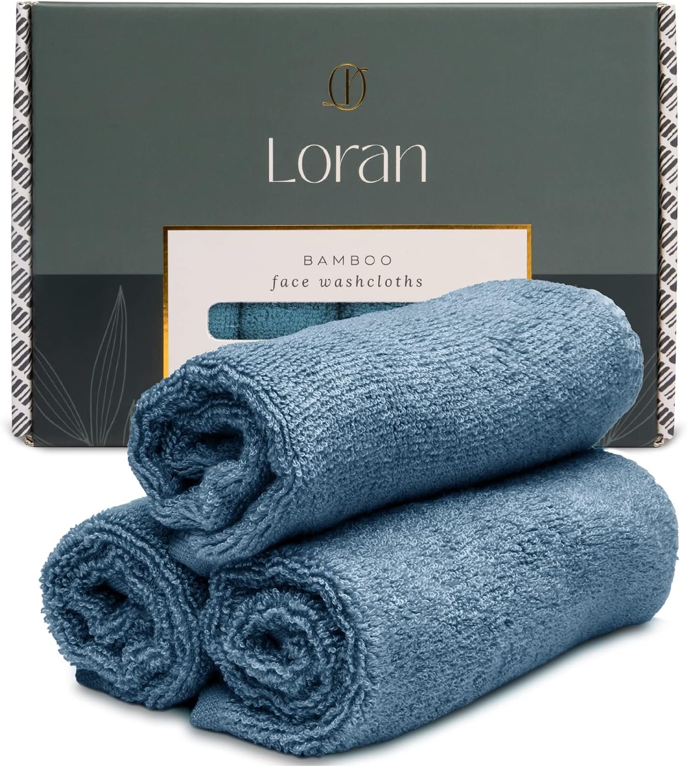 Loran Tidal Blue Facial Washcloths Set of 6 Soft Cloths 10” x 10” 100% Viscose Derived from Bamboo Spa-Like Feel Silky Face Cloth for Skin Cleansing