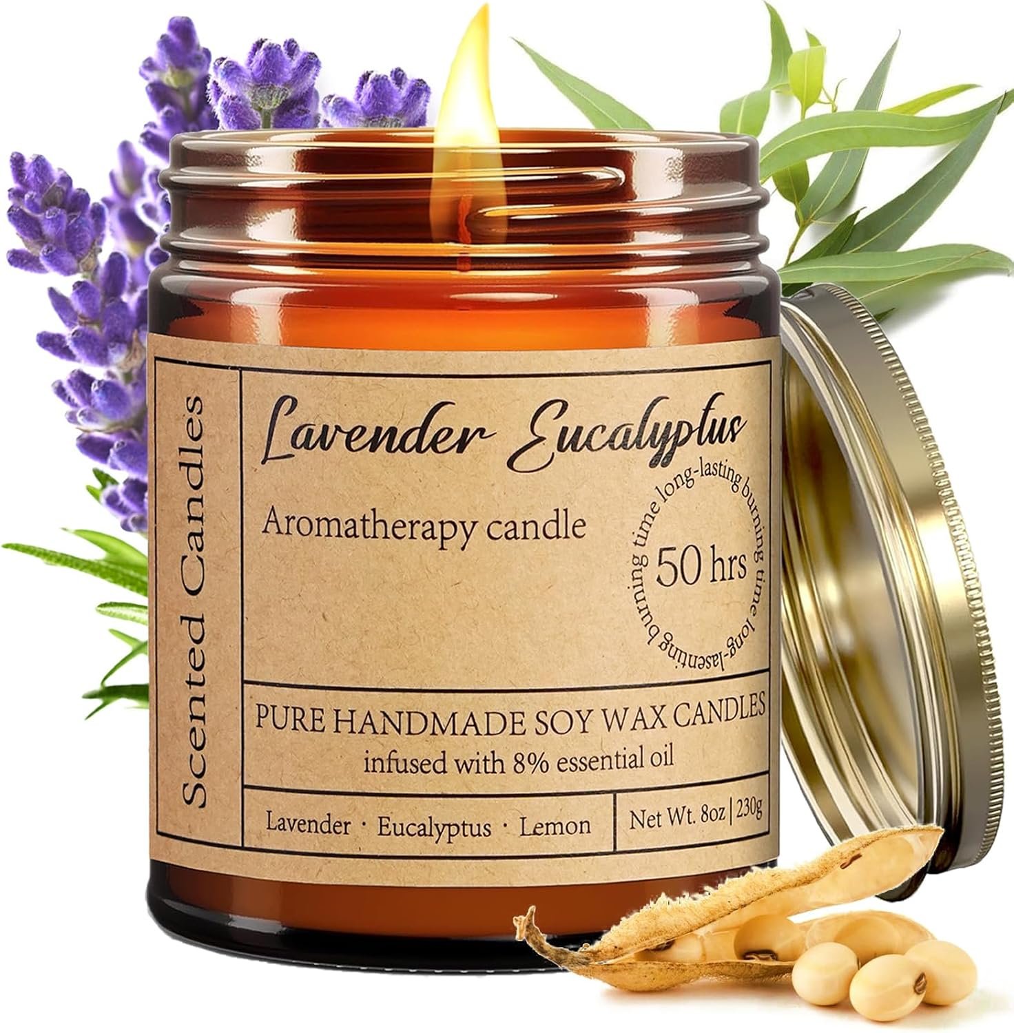Lavender Eucalyptus Candles for Home Scented
