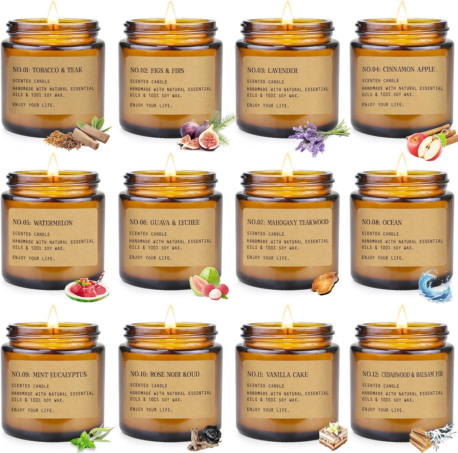 Scented Candles Gift Set,12 Pack Aromatherapy Candles for Home Scented,