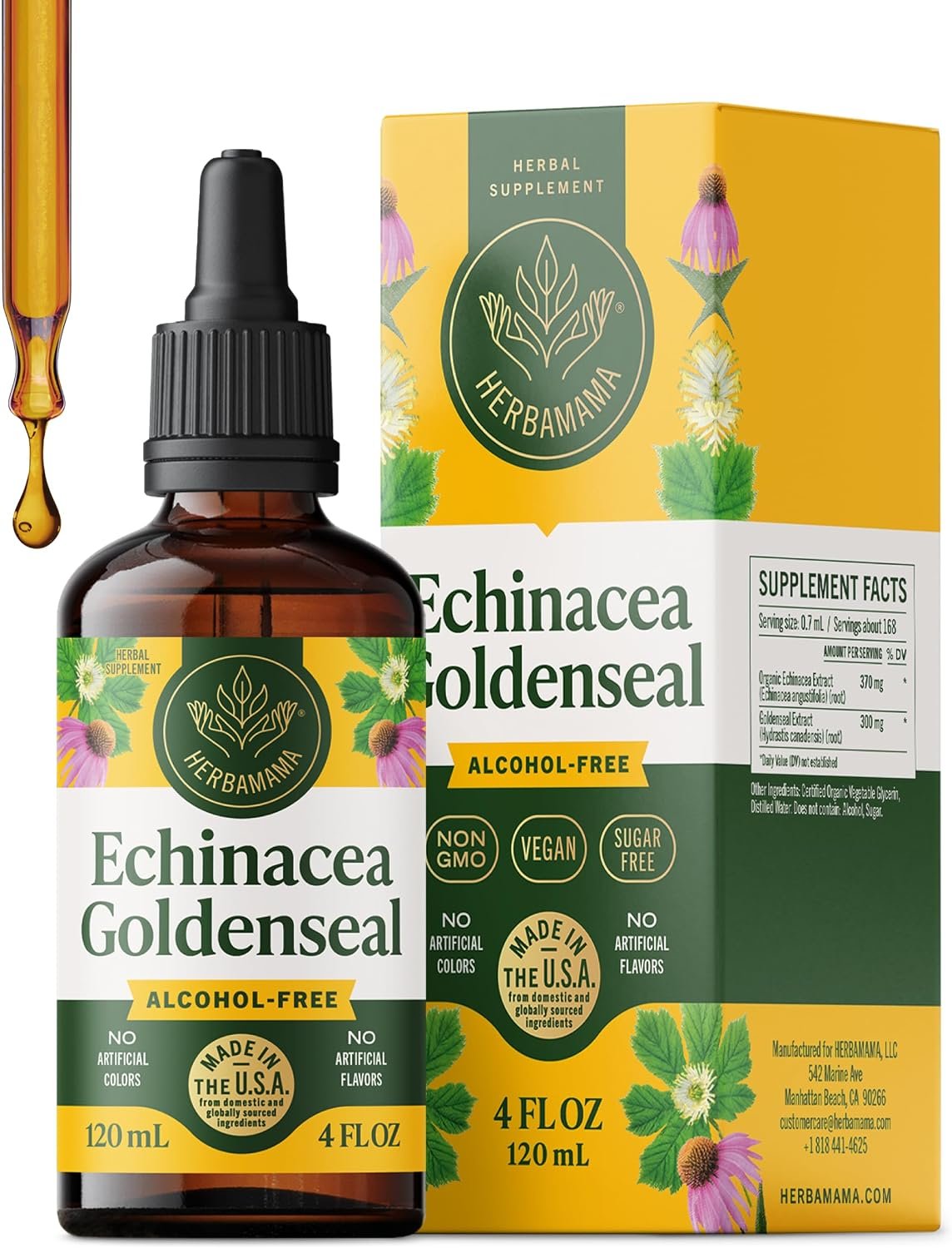 HERBAMAMA Echinacea Goldenseal Tincture – Immune Support