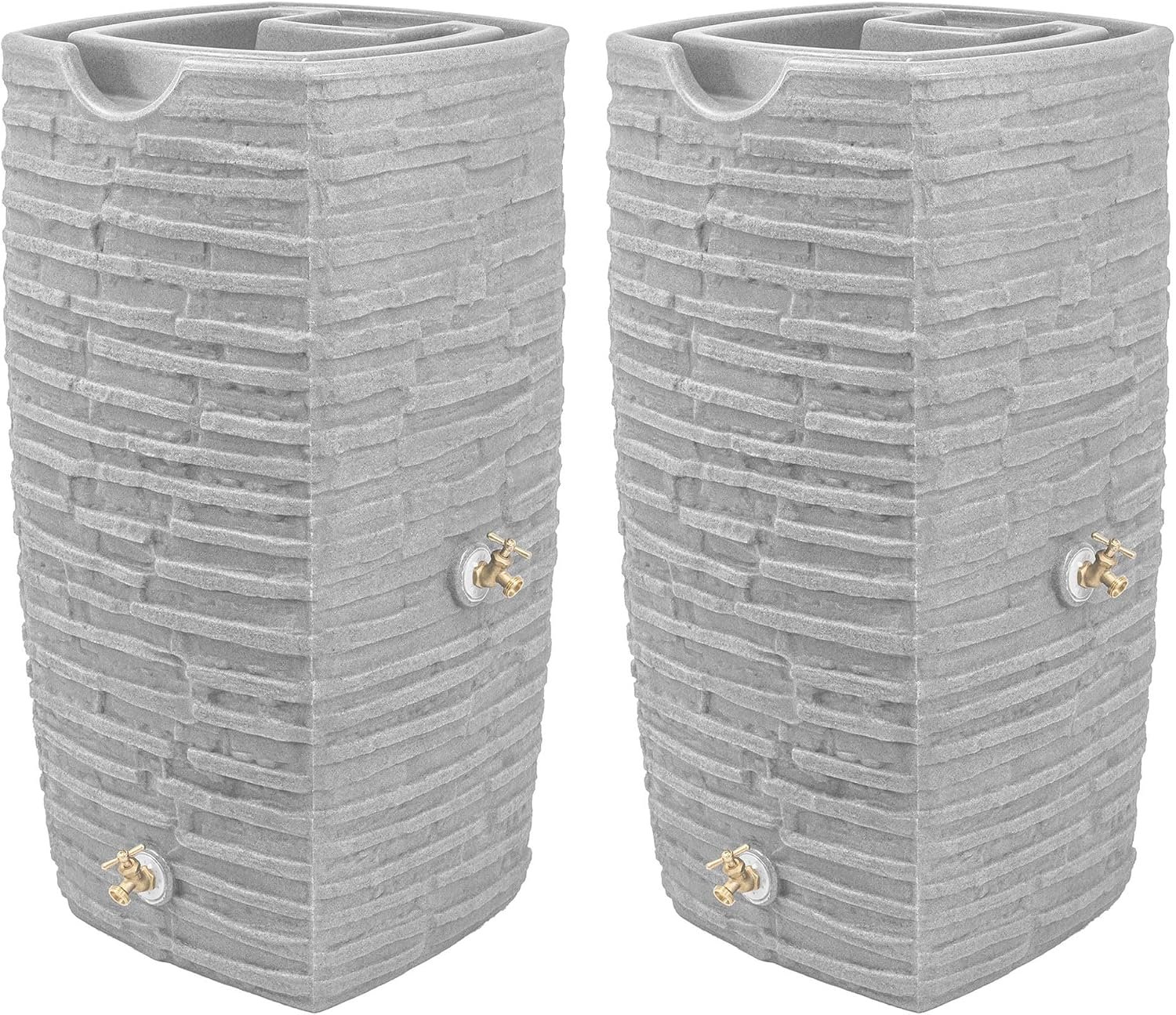 Good Ideas Impressions Riverwalk Rain Water Collection Barrel, 2 Pack