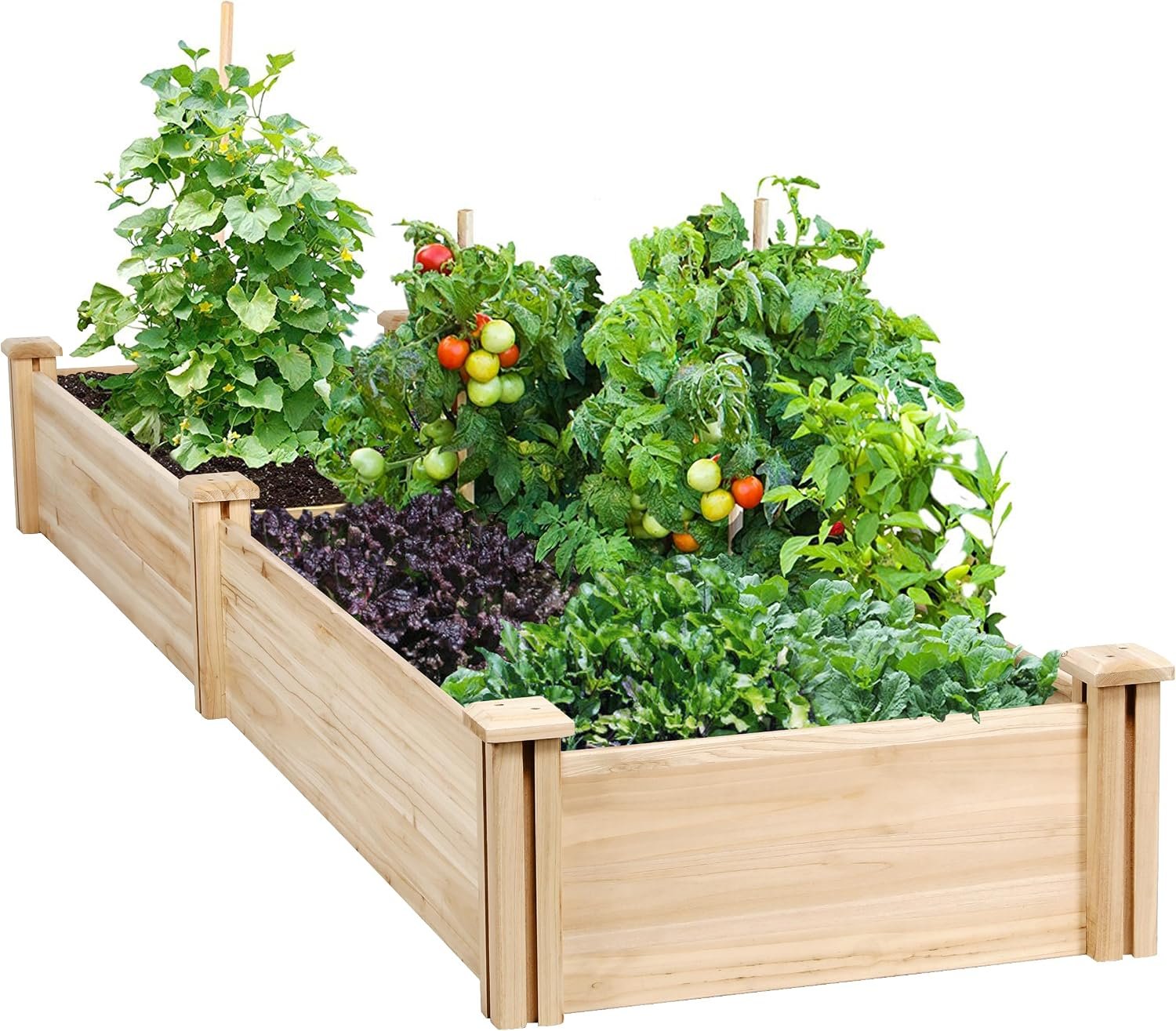 Yaheetech Raised Garden Bed Wooden Planter Box for Vegetables/Flowers, Wood