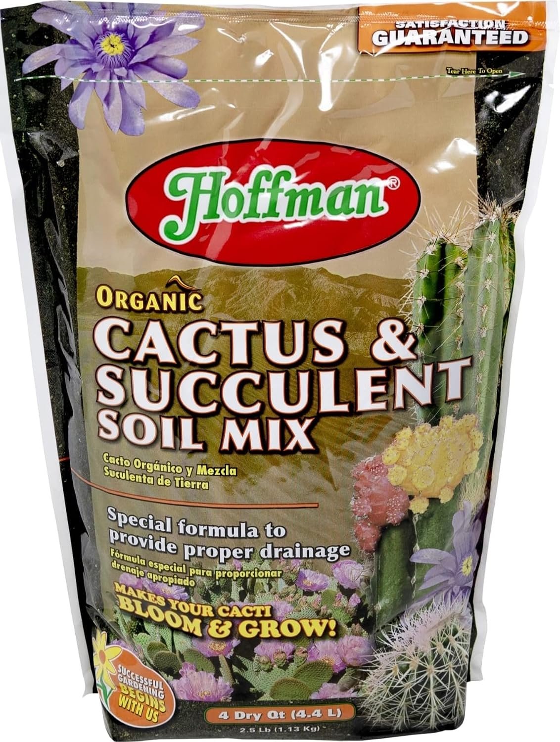 Hoffman 10404 Organic Cactus and Succulent Soil Mix, 4 Quarts, Brown/A