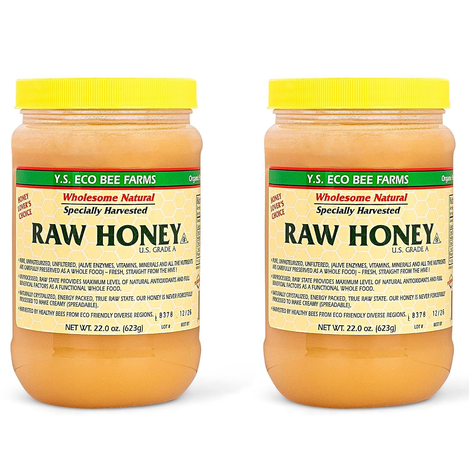 Y.S Eco Bee Farms Raw Honey, 3 Pounds (Pack of 2)
