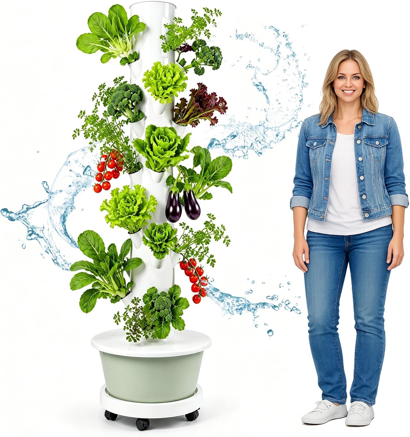 9-Tier Vertical Hydroponics Growing System – Indoor/Garden Hydroponic Tower