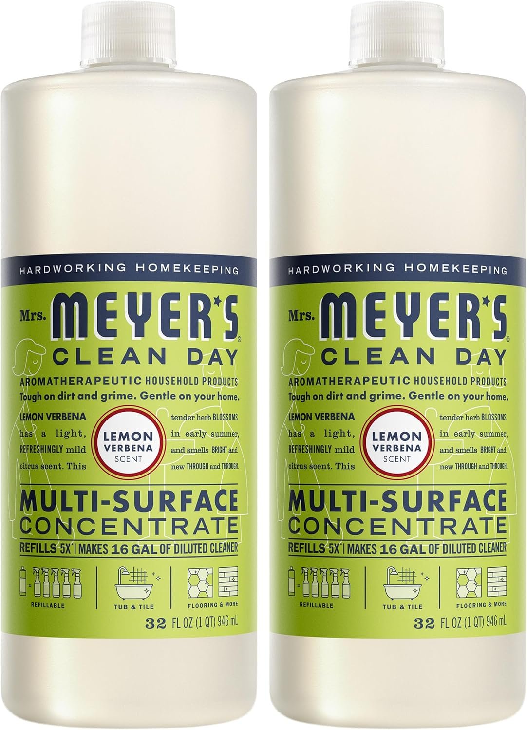 MRS. MEYER’S CLEAN DAY Multi-Surface Concentrate, Lemon Verbena, 2 Pack