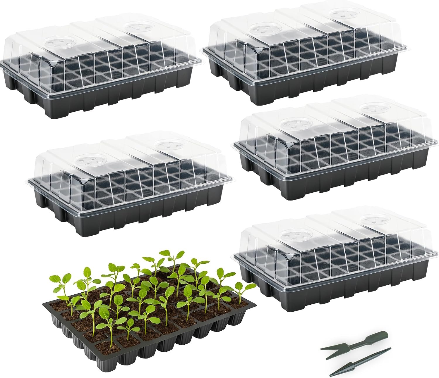 Mr. Pen- Seed Starter Tray Kits, 5 Set, Total 200 Cells