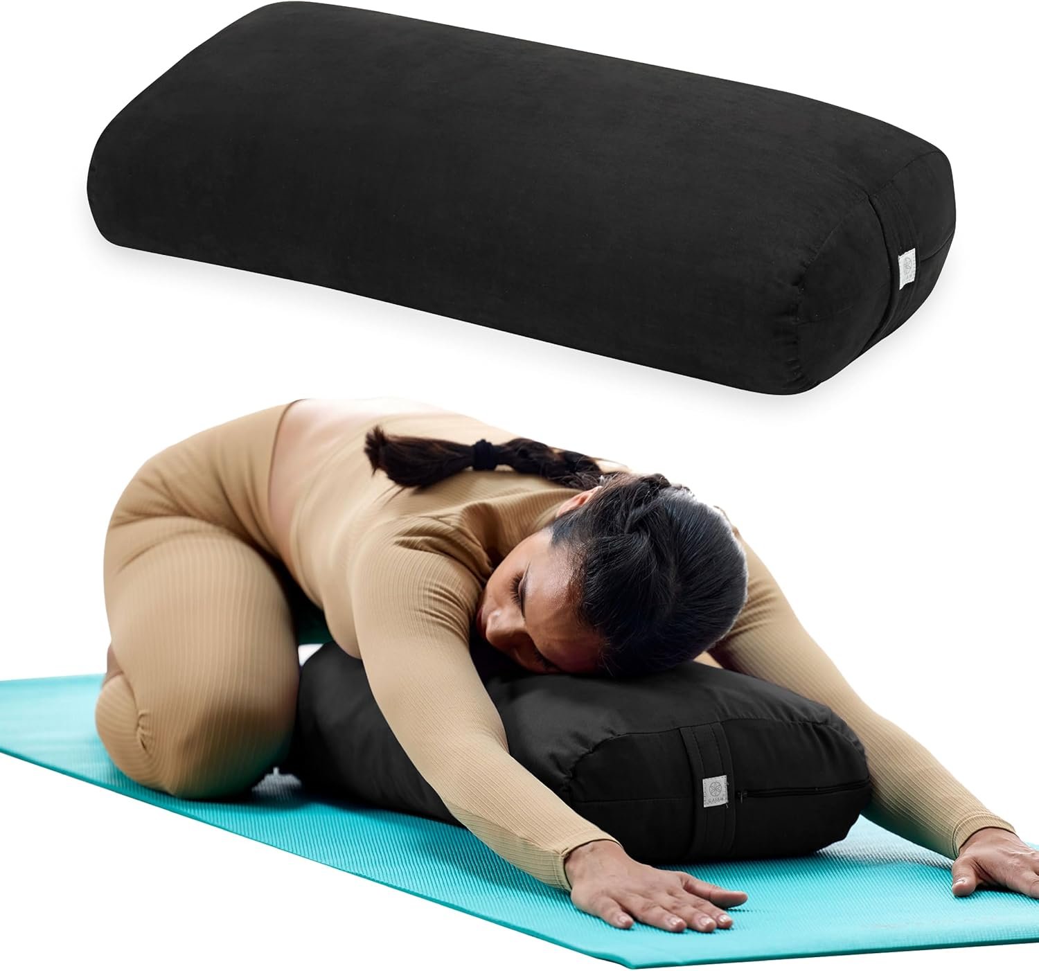 Gaiam Yoga Bolster Pillow, Supportive Cushion for Restorative Yoga