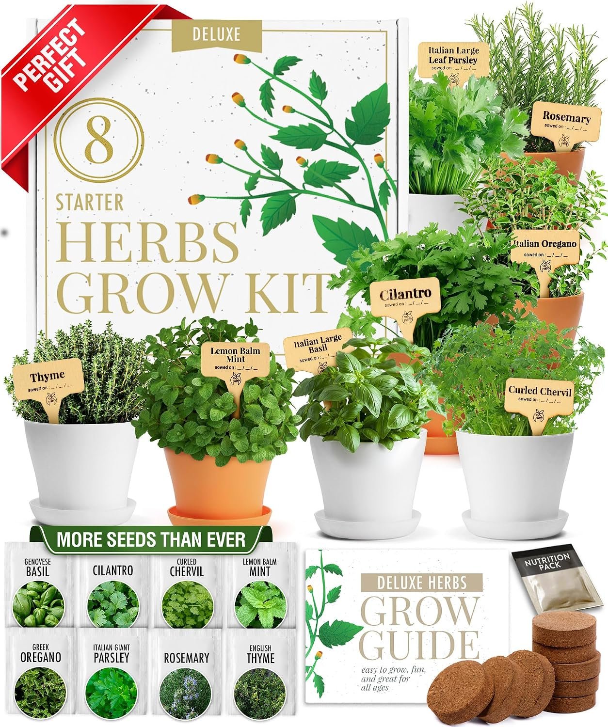HOME GROWN 8 Herb Garden Kit, Indoor Growing Kit, Gardening Gifts for Women