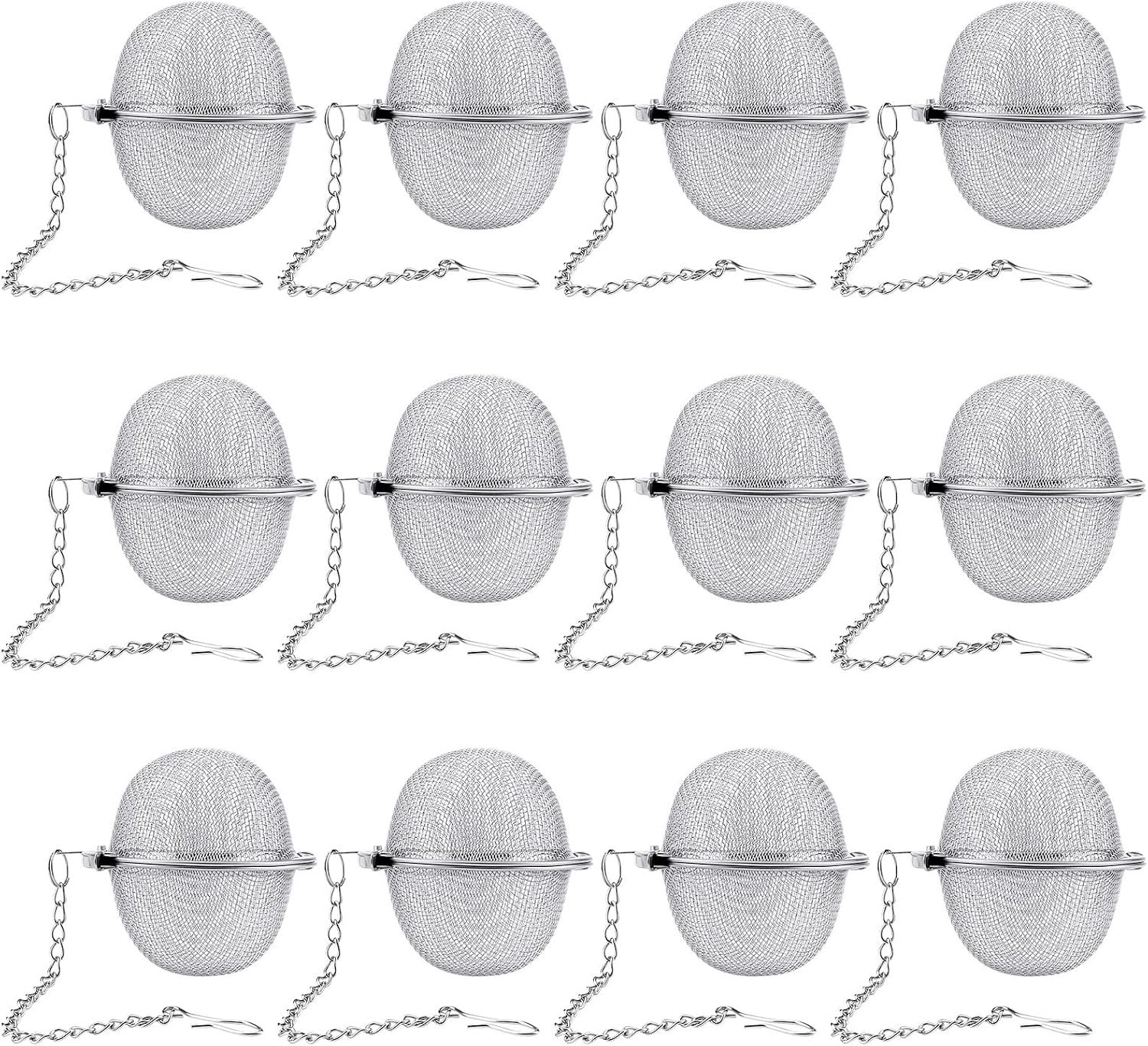 12 Pack Stainless Steel Tea Balls for Loose Tea, Mesh Ball Infuser