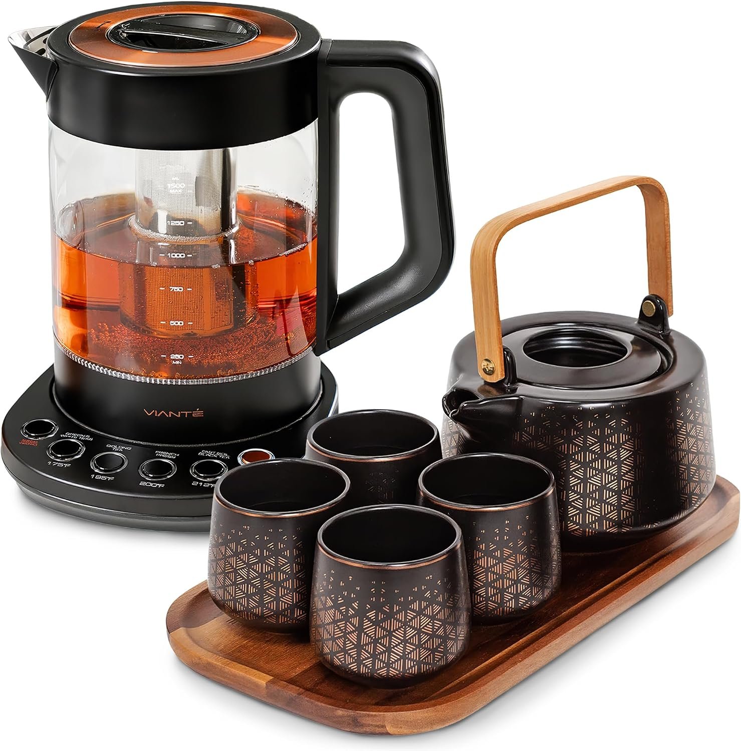 Viante Luxury Tea Set, Electric Kettle With Infuser, Gift for Tea Lovers