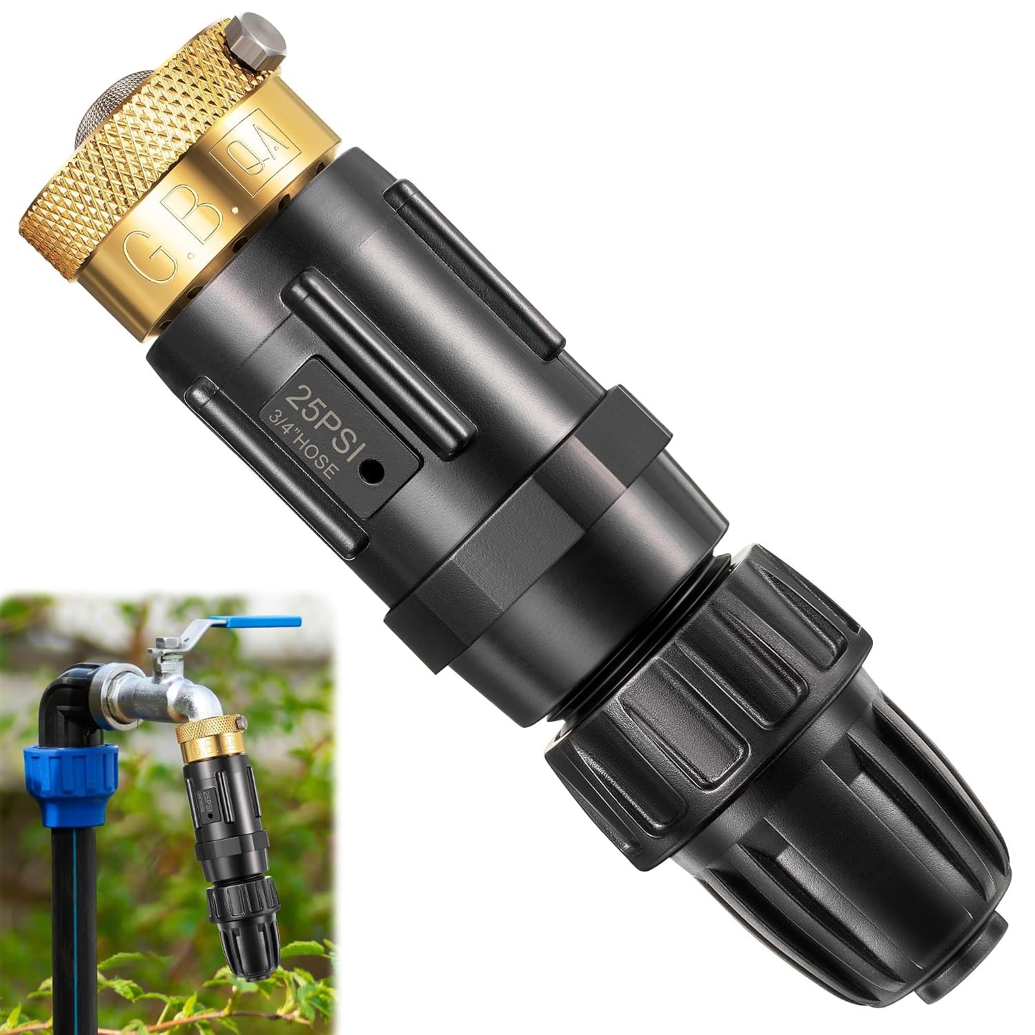 1 PC 25PSI Drip Irrigation Faucet Adapter Kit 1/2″ Tubing to 3/4″ Faucet