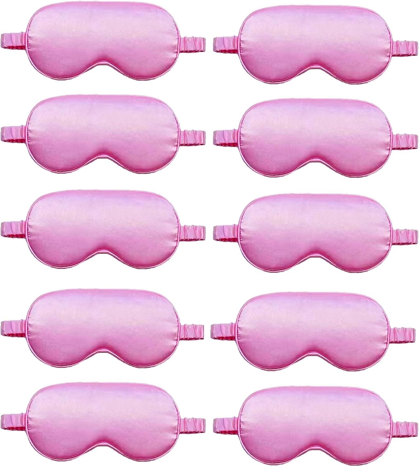 10 Pack Sleep Mask,Silk Eye Mask,for Night Sleeping,Office, Travel,Party Games,Suitablefor Men/Women (Pink)