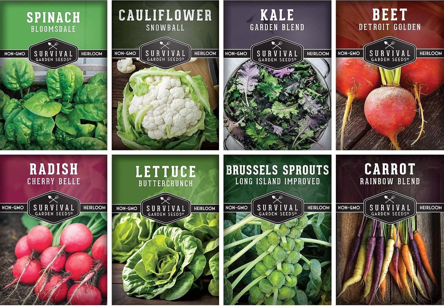 Fall Vegetable Seeds Collection – 8 Variety Pack for Planting