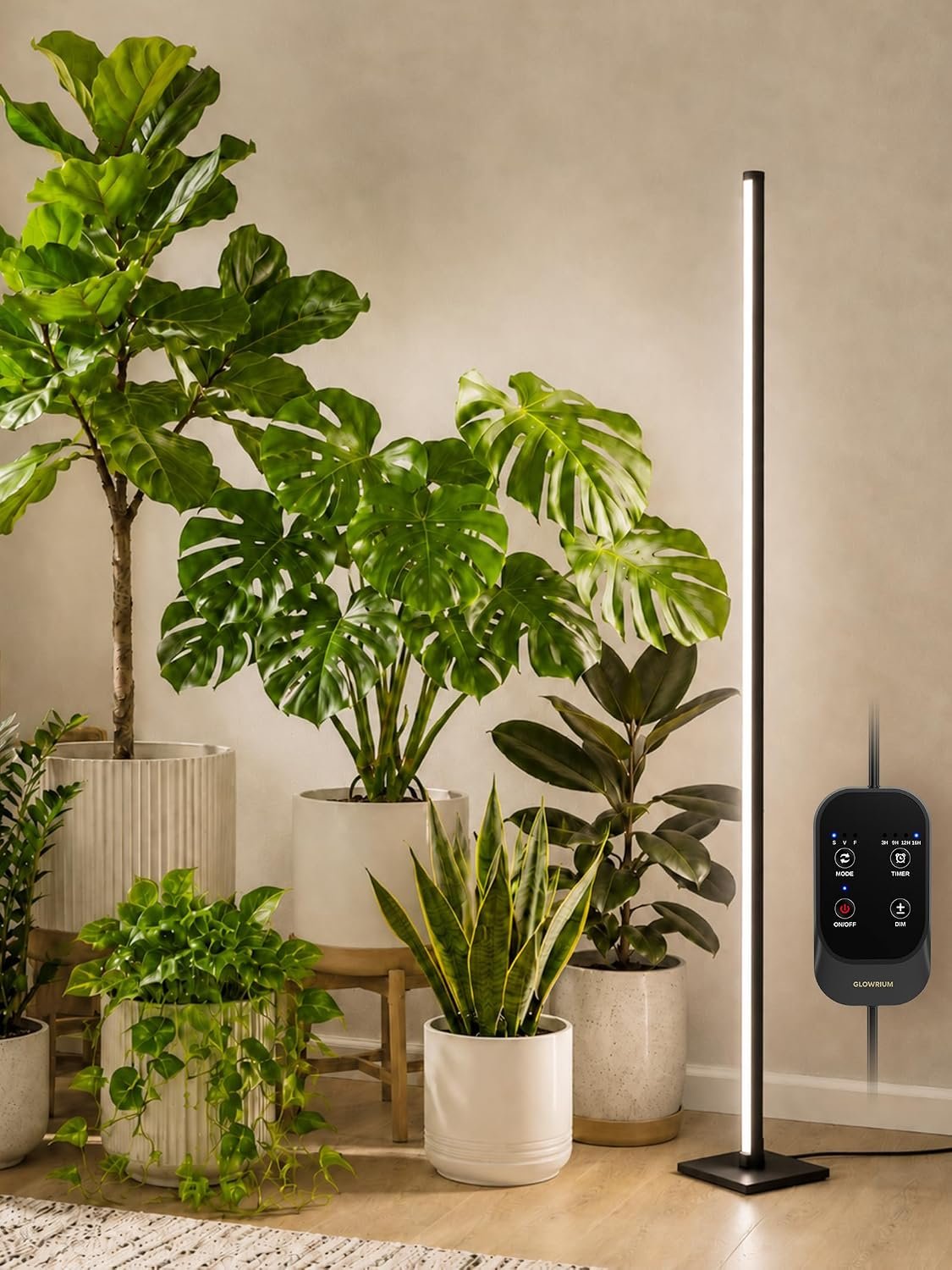 GLOWRIUM Vertical Grow Light for Indoor Plants, 60in LED Standing Lamp