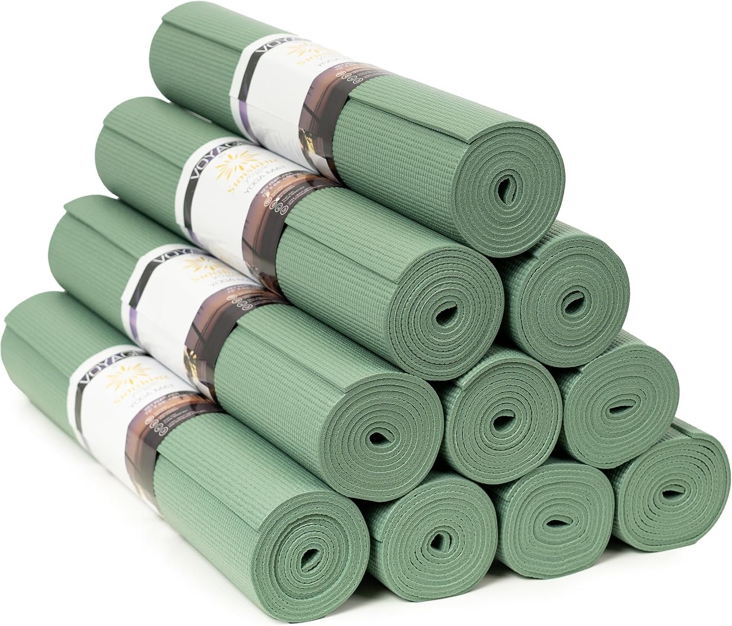 Voyage 5mm Studio Yoga Mats, 10 Pack, 72x24in