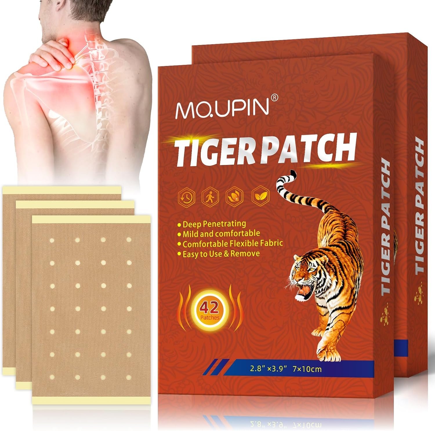 84PCS Tiger Patch, Chinese Tiger Back Heat Patches Ultra Strength for Muscle Joint of Knee Shoulder and Neck