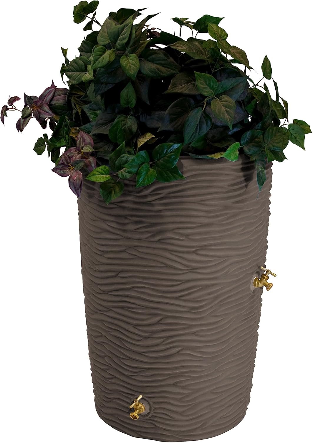 Good Ideas Impressions Faux Palm Rain Water Collection Barrel, 50-Gallon