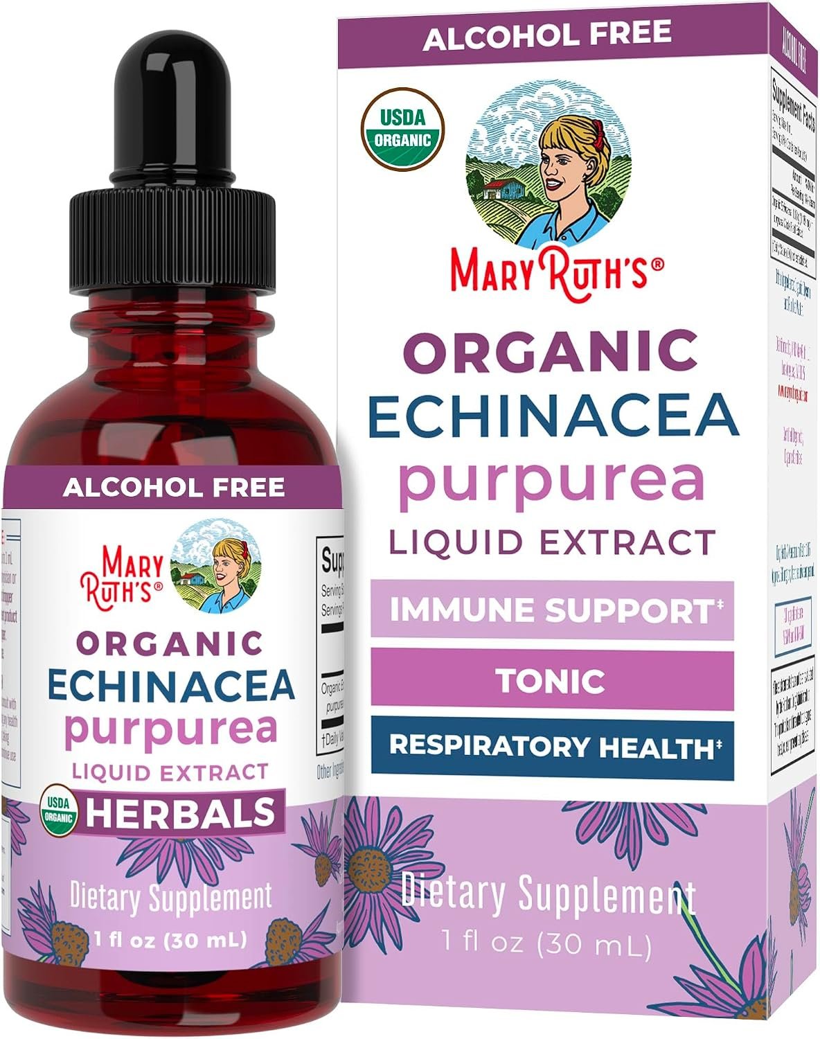 MARYRUTH’S Organic Echinacea Purpurea Liquid, Sugar Free, Non-GMO, 1 Fl Oz