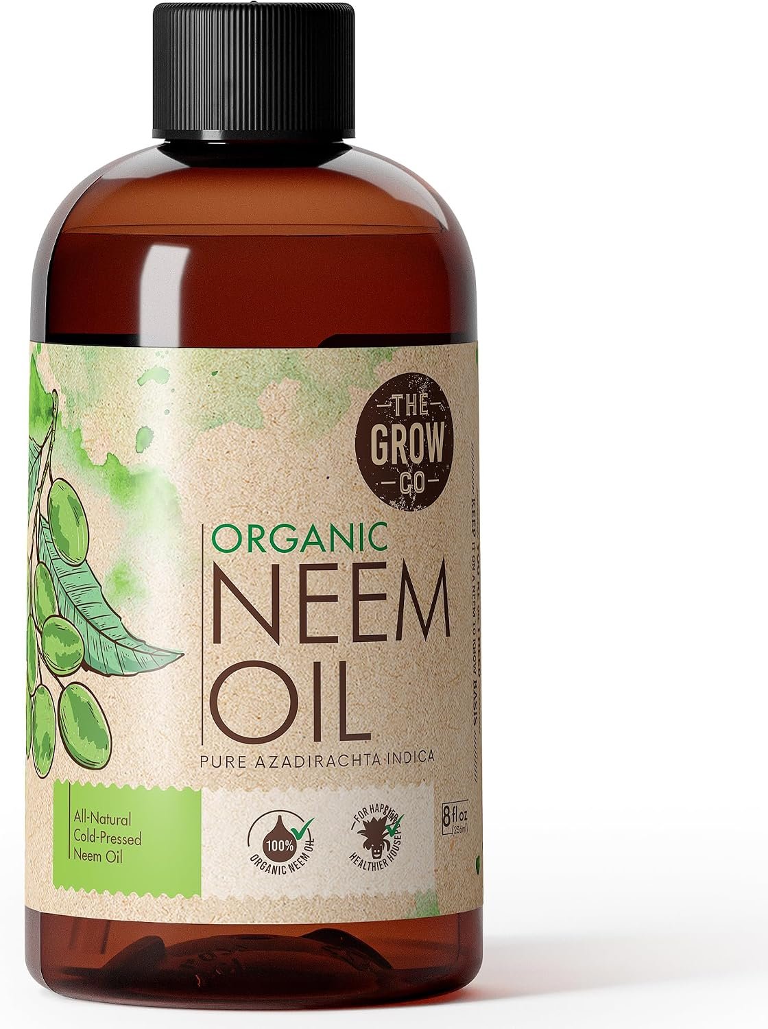 The Grow Co Neem Oil for Plants Indoor and Outdoor, Leaf Shine Spray, 8oz