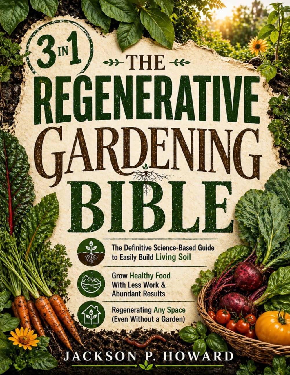 The Regenerative Gardening Bible: [3 in 1] The Definitive Science-Based Guide to Easily Build Living Soil, Grow Healthy Food With Less Work & Regenerating Any Space (Even Without a Garden)