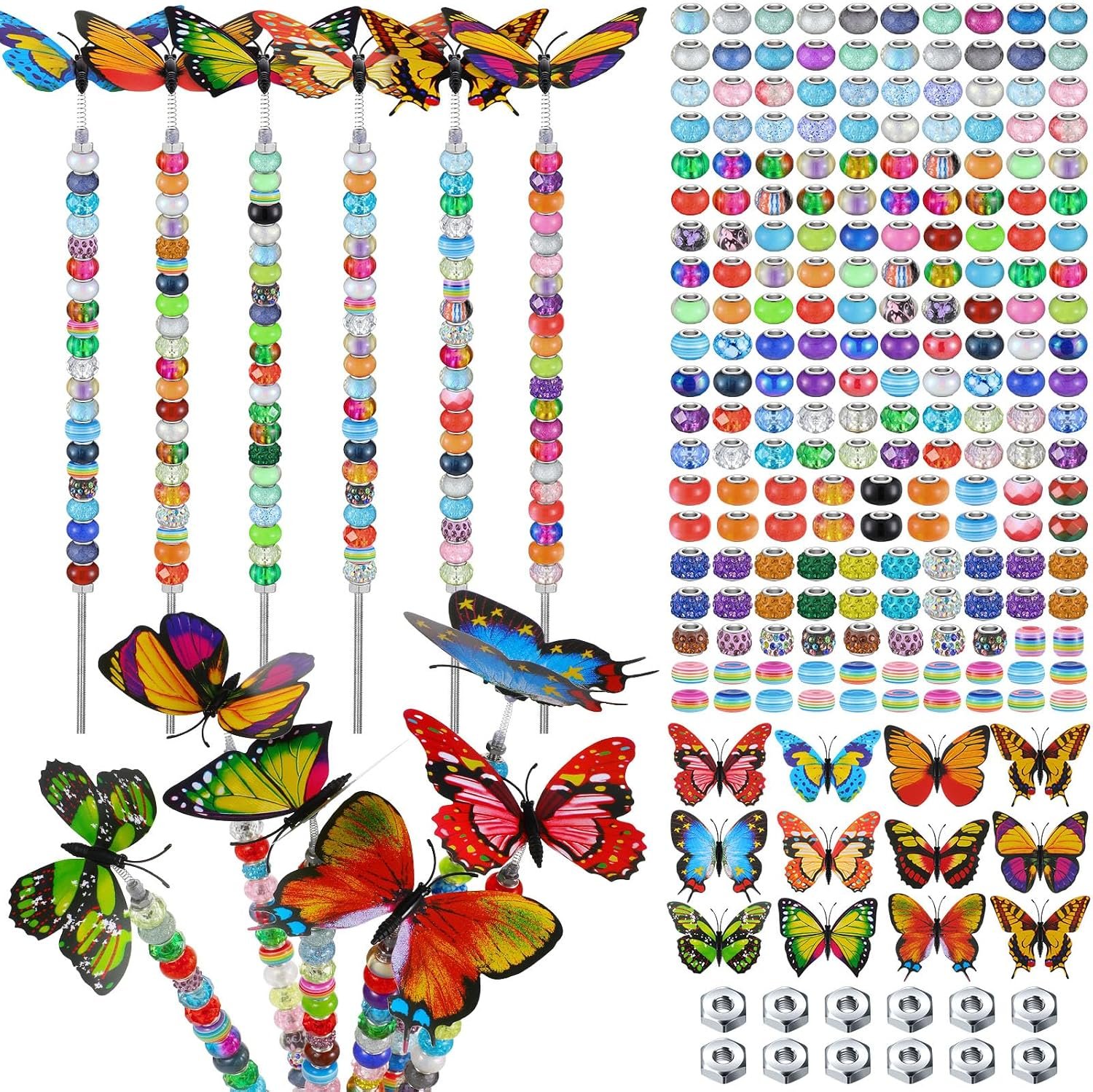 Tigeen 236 Pcs Garden Stake DIY Fairy Wand Plant Stake, Butterfly