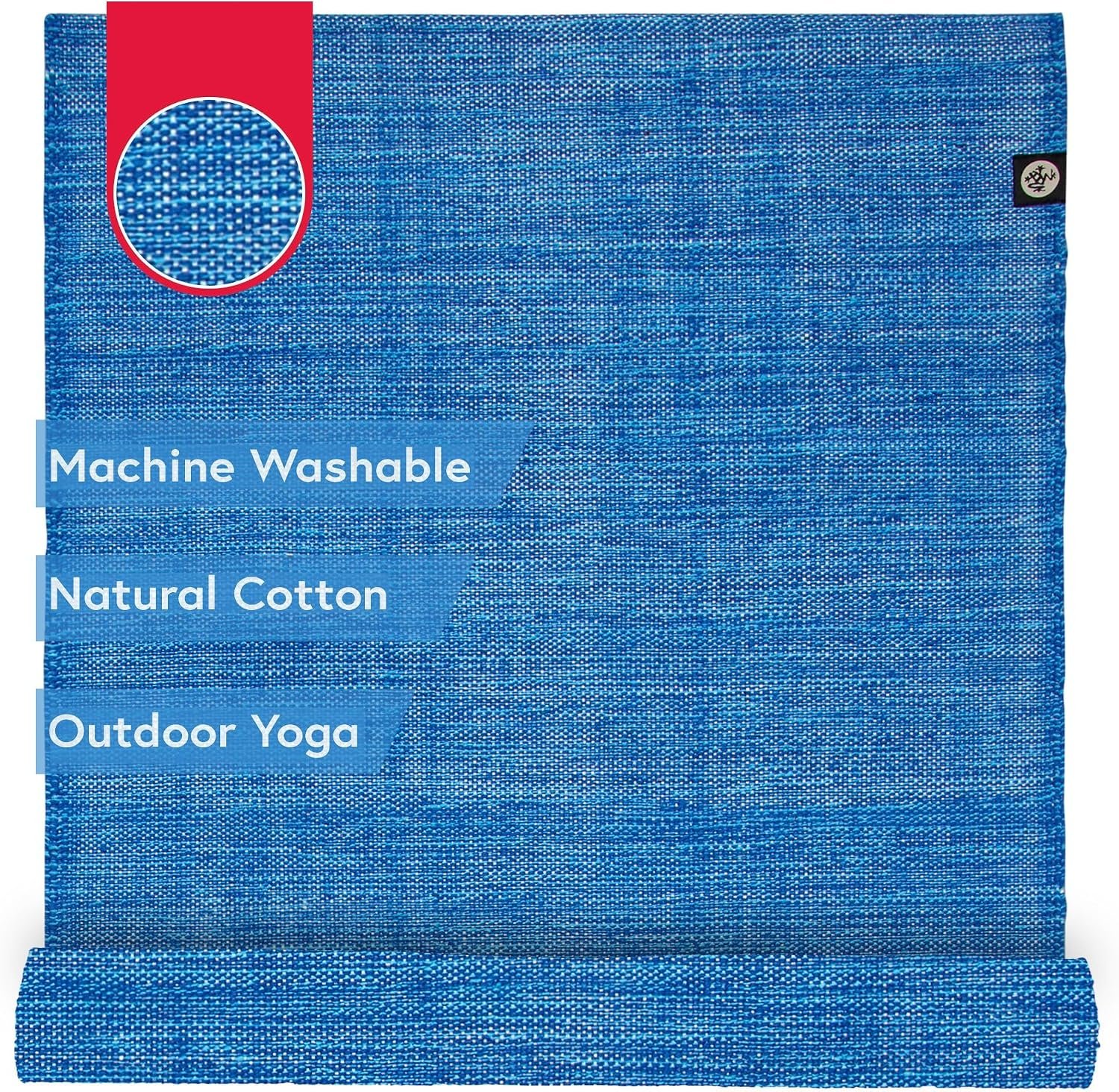 Manduka Shala Yoga Rug 71″ – Outdoor Yoga & Meditation | Foldable & Machine Washable | Natural Cotton | Handmade | 71 x 26 inches