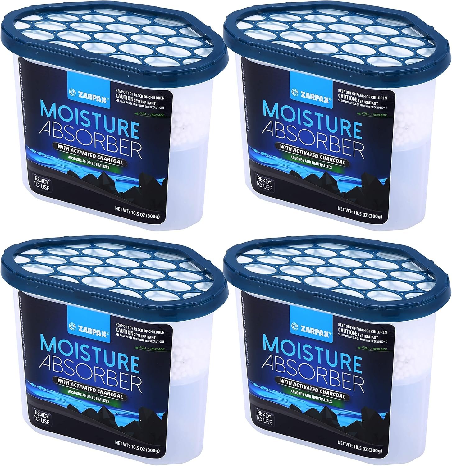 ZARPAX Moisture Absorber Activated Charcoal 10.5 oz – Set of 4